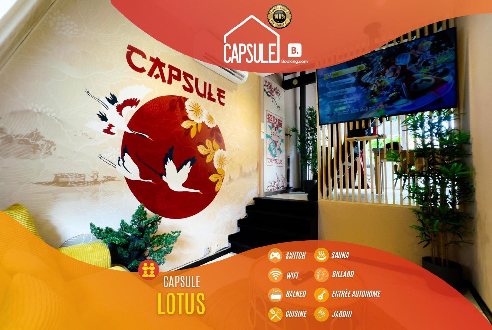 Capsule Lotus-Balneo-Sauna-Billard-Nintendo Hastiere-par-dela Exteriör bild